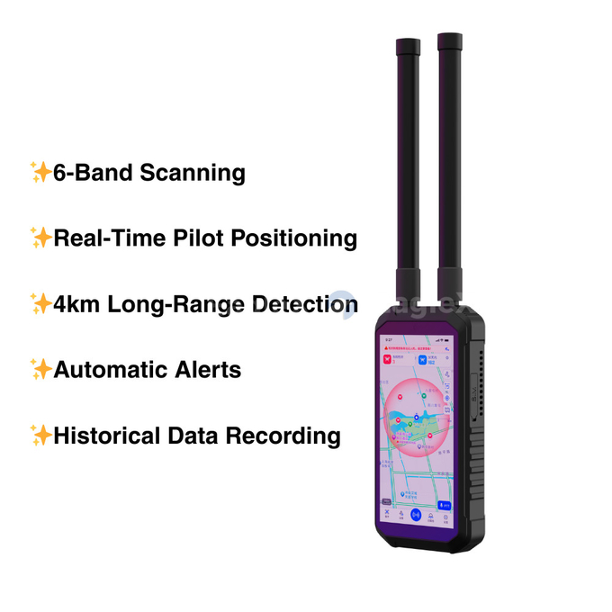 FPV Handheld Drone Detector 4KM 4000M Jarak Panjang Mobile Portable DJI UAV AUTEL Deteksi Detektor Pasif De Drones 0
