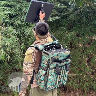 Kamuflase Backpack Drone Jammer 6 Band 2.4G 5.8G 433M 900M 1.2G 1.5G 2.5KM Jangkauan