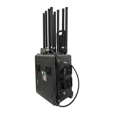 8 Saluran 3KM Trolley Style Drone Jammer 1.2GHz 1.4GHz 1.5GHz 2.4GHz 5.2GHz 5.8GHz