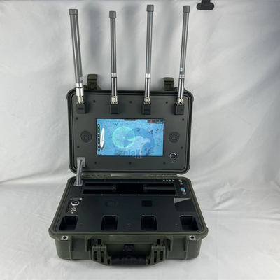 5KM~10KM 360° Full Airspace IP66 Tingkat Perlindungan 900M 1.4G 2.4G 5.2G 5.8GHz 10 Jam Operasi Deteksi Detektor Drone