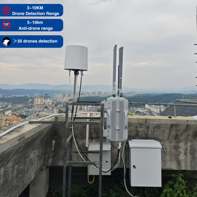 2.4 GHz, 5.8 GHz Attack Drone Jammer Fpv Outdoor Fixed Jamming Detection All In One dengan Sistem Kontrol Komando Drone