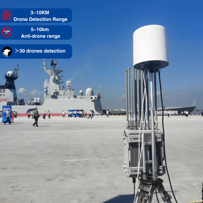 3-10KM Jamming Deteksi Drone FPV Luar Ruangan Tetap Jamming Semua Dalam Satu Sistem Jamming