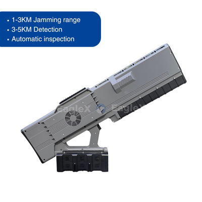 All-in-One Handheld FPV Drone Jammer dengan Detektor Deteksi 5KM 900MHz 1.5GHz 2.4GHz 5.8GHz 0-3km Jamming Distance