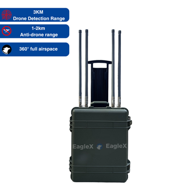 Portable Movable Drone Jammer Dengan Detektor 3km Deteksi Dan 2km Jamming System Anti FPV Drone