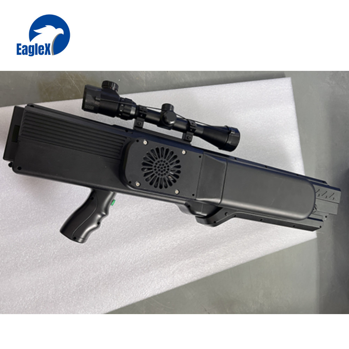 Jarak panjang 1.5KM 8 Channel Portable Anti Drone Jammer Gun Interferensi broadband 0