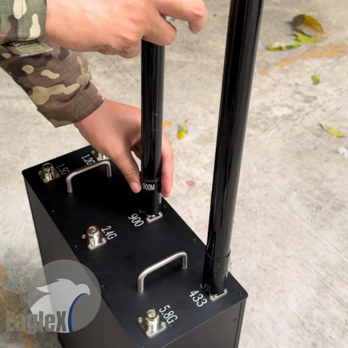 6 Band Anti FPV Drone Jammer 433M 900M 1.2G 1.5G 2.4G 5.8G UAV Signal GPS Backpack Amplifier 0
