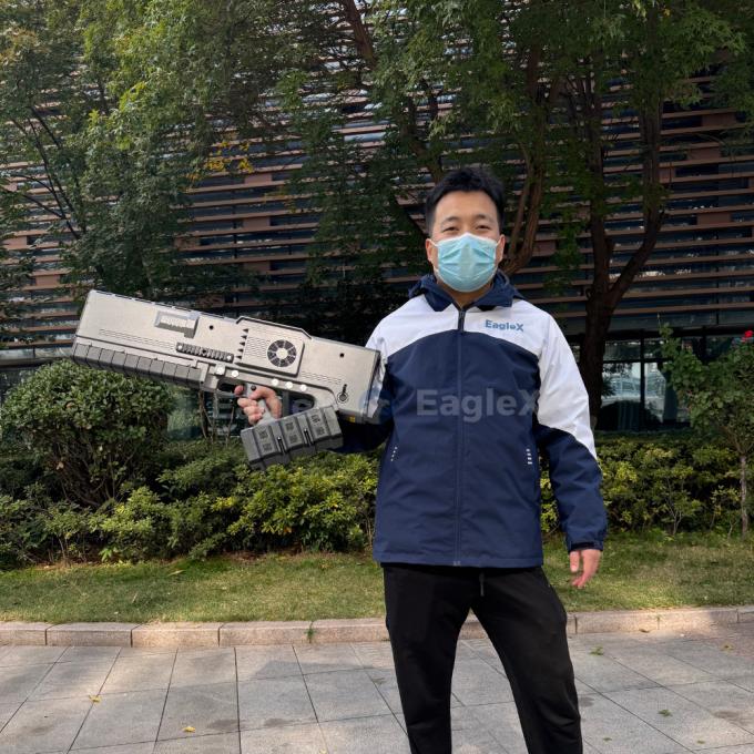 Perangkat Pertahanan Drone Portable 1-3KM FPV Drone Jammer Dengan Detektor Deteksi 5KM 0