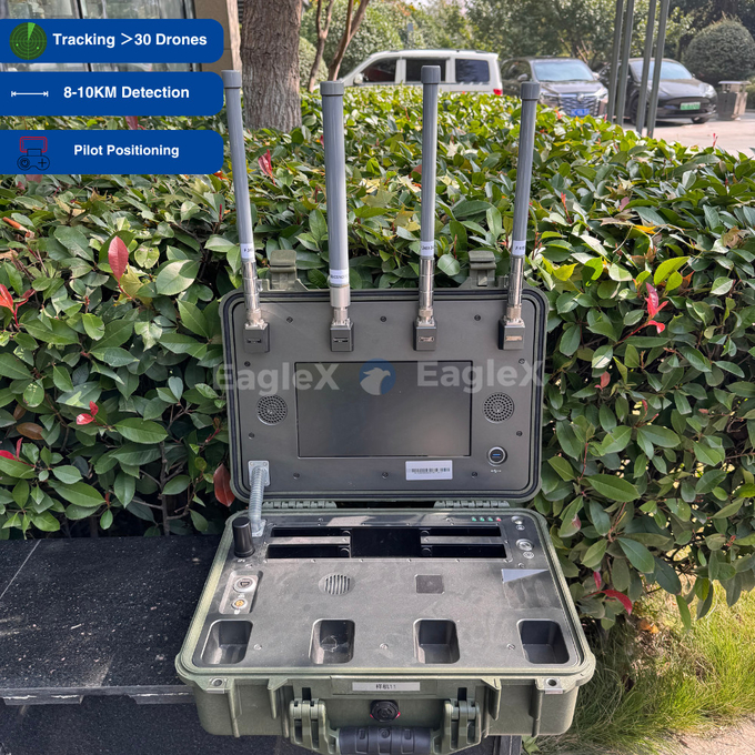 8-10KM FPV UAV Drone Detection Range Handheld Drone Detector Dengan Posisi Pilot Real-Time 1