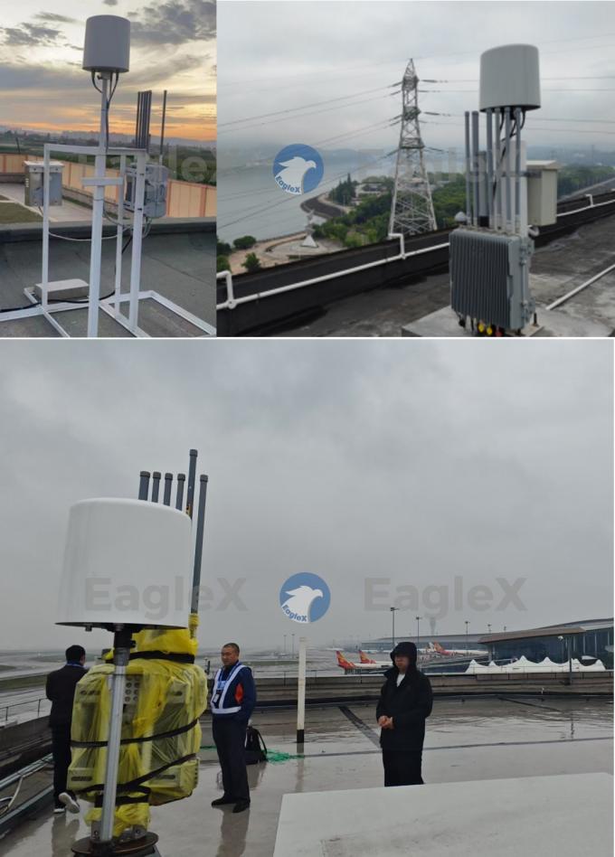 5000m 5KM Jarak DJI FPV Detektor Drone Tetap Deteksi 360° Cakupan 400-6000MHz 0